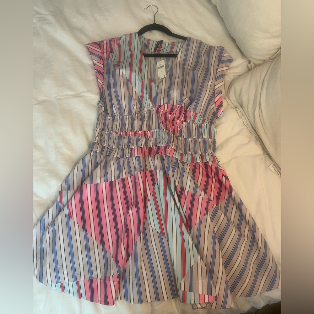 New With Tags: By Anthropologie Cap-Sleeve V-Neck A-Line Mini Dress